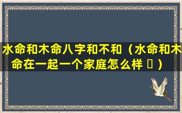 水命和木命八字和不和（水命和木命在一起一个家庭怎么样 ☘ ）